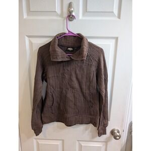 Kavu Brown Quilted Button Neck Pullover Sweatshirt Women - Size S